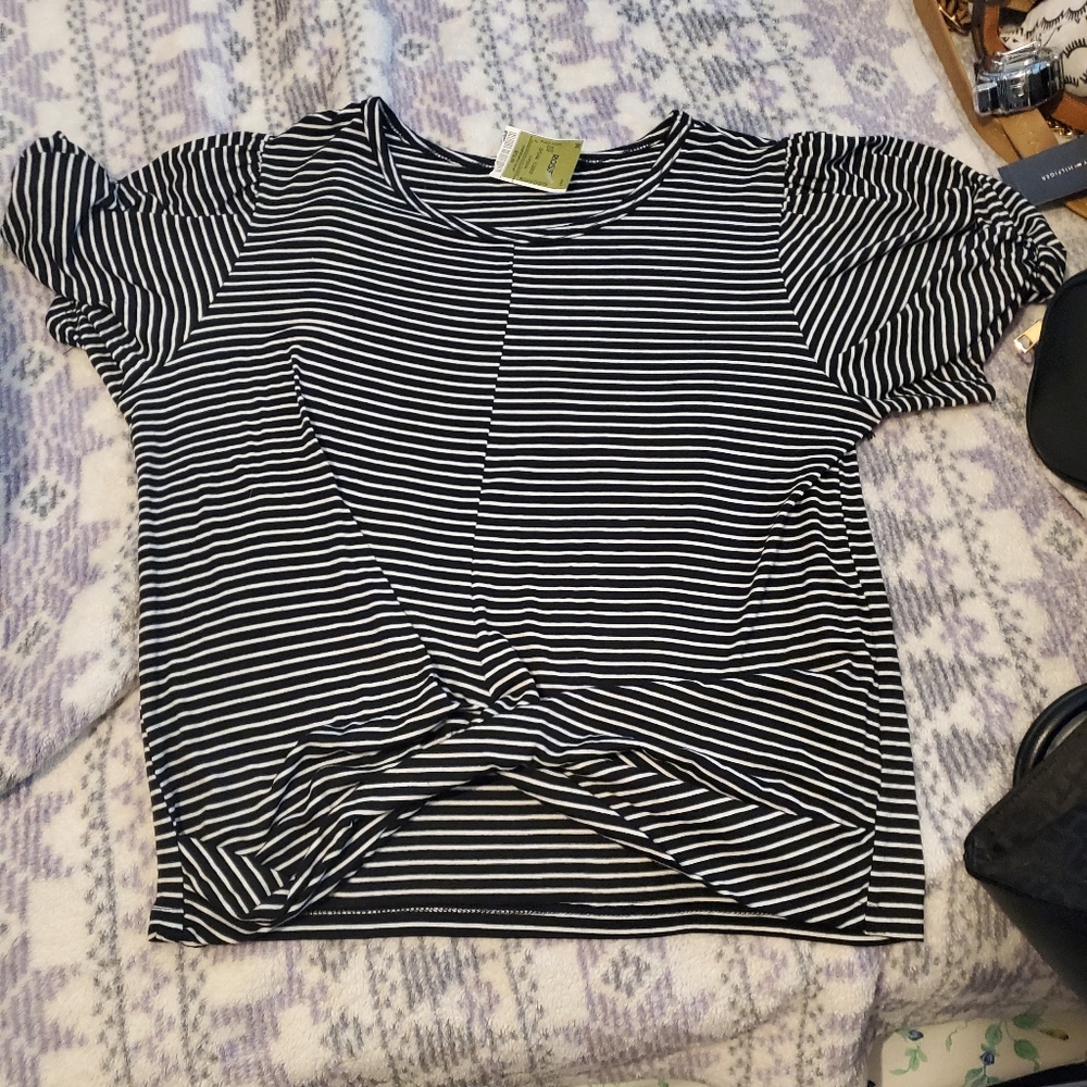 Stripped black and white shirt